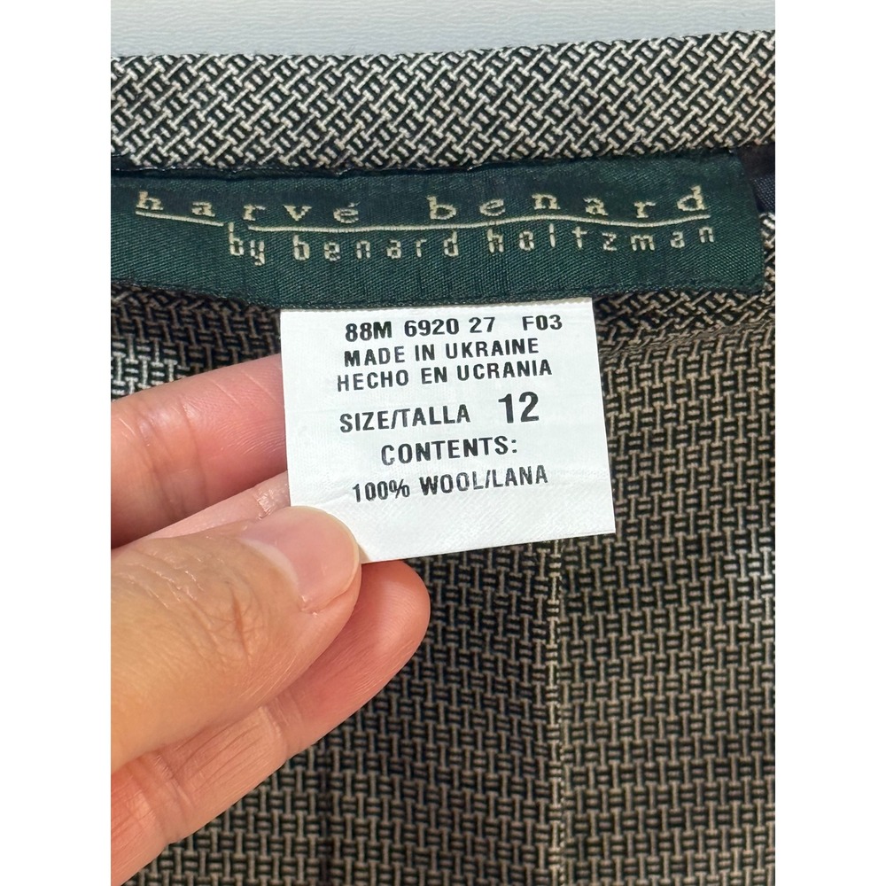 Harve' Benard by Holtzman Women Y2k 100% Wool Pants Business Casual Pleat - Picture 7 of 14